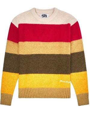 BBCICECREAM Pull Rayé À Logo Brodé - Orange