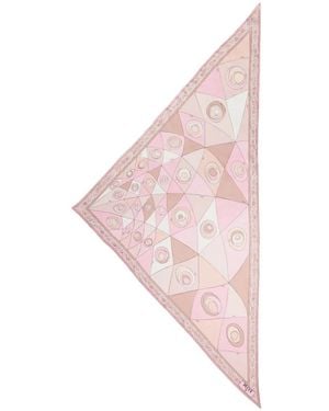 PUCCI Occhi-Print Silk Triangle Scarf - Pink