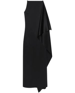 Courreges Gedrapeerde Midi-Jurk - Zwart