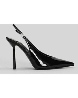 Le Silla Clivage Crystal-Embellished Slingback Court Shoes - Black