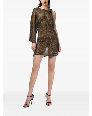 ANDRA ANDREESCU One-Shoulder Sequin-Embellished Mini Dress - Natural