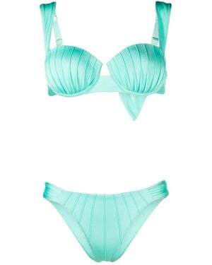 Noire Swimwear Underwire-Cup Tie-Fastening Bikini Set - Green