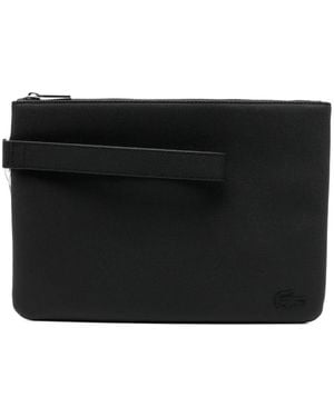 Lacoste Clutch Con Logo Goffrato - Nero