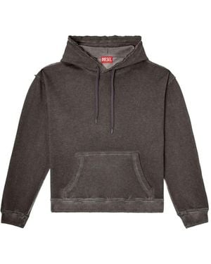 DIESEL Hoodie With Print And Studs - Grey