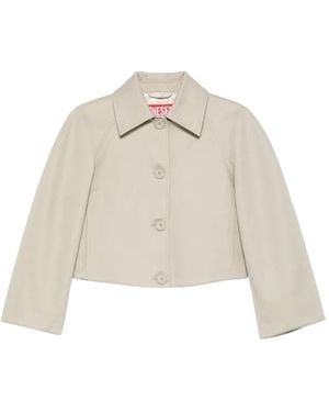DIESEL Button Short Cropped Jacket - Natural