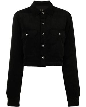 Rick Owens Cut-Out Cropped Jacket - Black