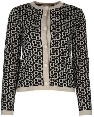 iBlues Monogrammed Button-Up Cardigan - Black