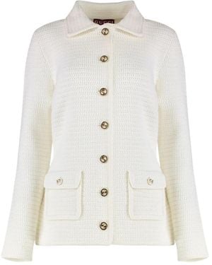 Gucci Crochet-Knit Cardigan - White