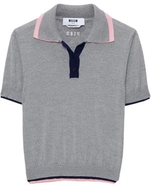 MSGM Buttoned Polo Shirt - Grey