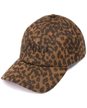 Juicy Couture Leopard-Print Crystal-Embellished Cap - Brown