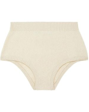 Alanui Ribbed Culotte Shorts - Natural