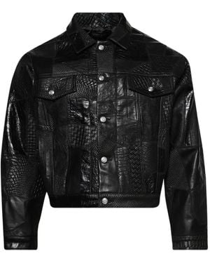 Earthling VIP Body Shop Patchwork Leather Jacket - Black