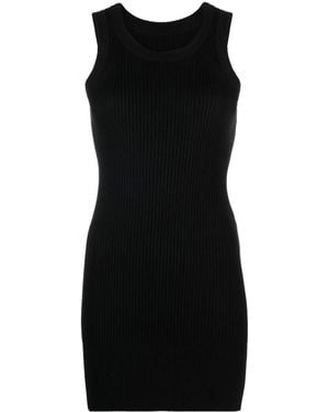 Sacai Cotton-Silk Bodycon Mini Dress - Black