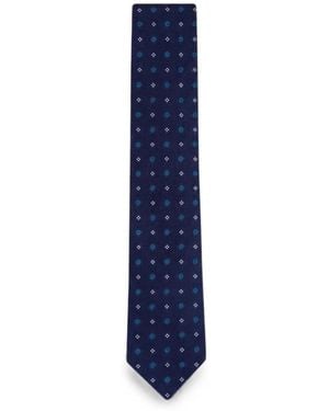 Brioni Geometric-Pattern Tie - Blue