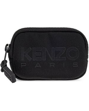 KENZO Logo-Embroidered Wallet - Black