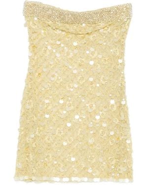 Roberta Einer Schulterfreies Minikleid Mit Pailletten - Gelb