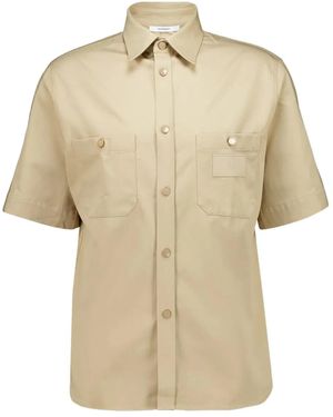 Givenchy Chemise En Coton À Manches Courtes - Natural