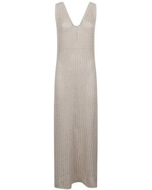 hinnominate Open-Knit Sleeveless Dress - White