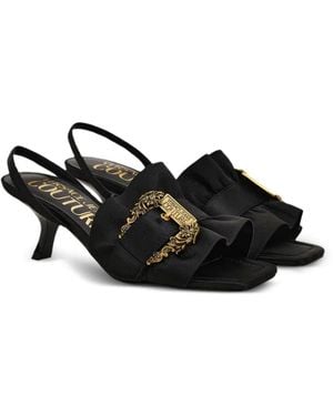 Versace Jeans Couture Fondo Fiona Ruffled Sandals - Black