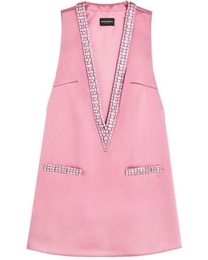 retroféte Embellished V-Neck Mini Dress - Pink