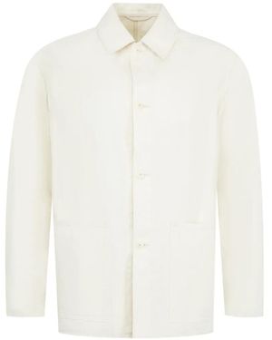 Kaptain Sunshine Cotton Shirt Jacket - White