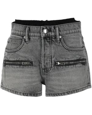 Alexander Wang Pantalones Cortos Con Cremallera - Gris