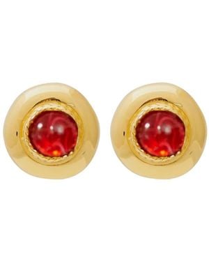 Kenneth Jay Lane Ruby-Embellished Earrings - White