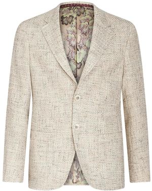 Etro Single-Breasted Bouclé Blazer - Natural