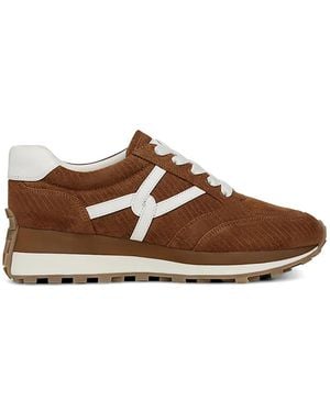 Veronica Beard Valentina Applique Lace-Up Sneakers - Brown
