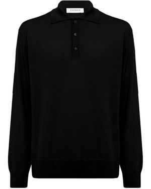 Laneus Polo De Manga Larga - Negro