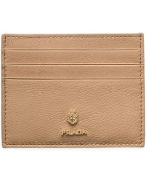 Prada Leather Card Holder - Natural