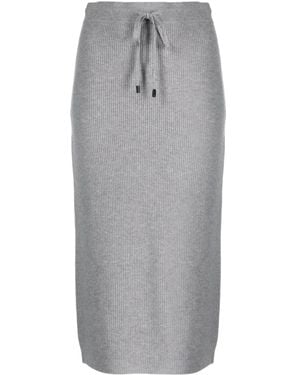 Peserico Bead-Embellished Midi Skirt - Grey