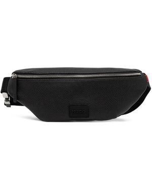 HUGO Perforierte Gürteltasche aus Faux-Leder - Schwarz