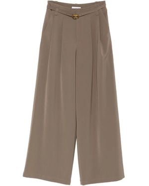 Isabelle Blanche Belted Pleated Trousers - Grey