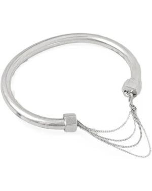 AllSaints Hex-Nut Draped-Chain Bracelet - White
