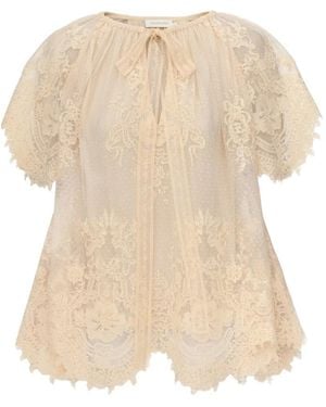 Zimmermann Luna Lace Blouse - Natural
