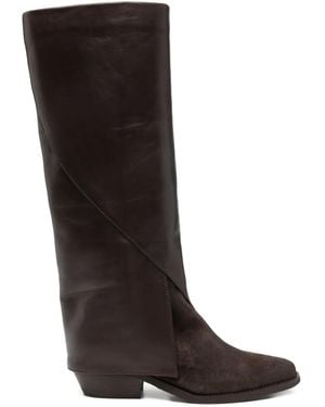 Julie Dee Knee Panelled 40 Boots - Black