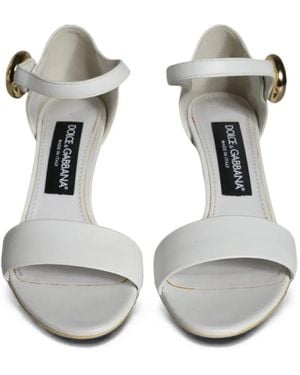 Dolce & Gabbana Keira Dg Logo-Plaque Sandals - White
