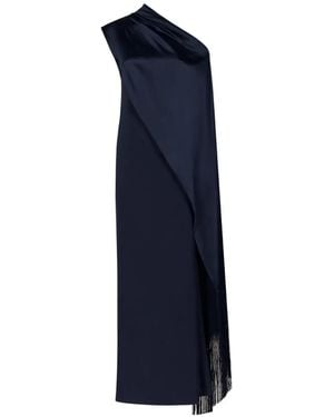 Taller Marmo Berenson Fringed Maxi Dress - Blue