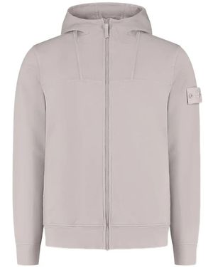 Stone Island 6100024 Cotton Stretch Fleece_S.I. Ghost Sweatshirt - Grey