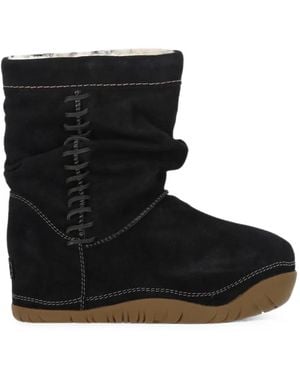 UGG Lace-Up Suede Boots - Black