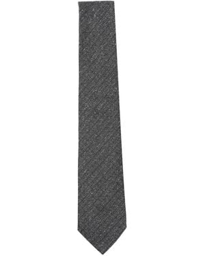Canali Flecked Silk Tie - White