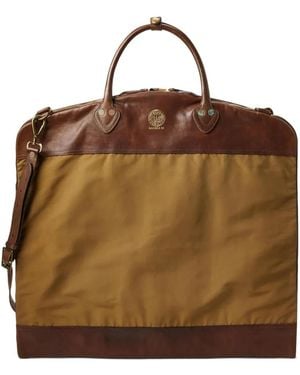 RRL Leather-Trim Canvas Tote Bag - Brown