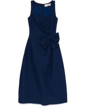 Elie Saab Bow-Detail Midi Dress - Blue