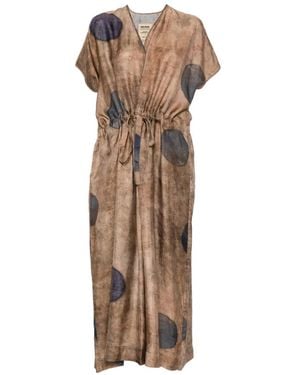 Uma Wang Acre Drawstring-Waist Maxi Dress - Natural