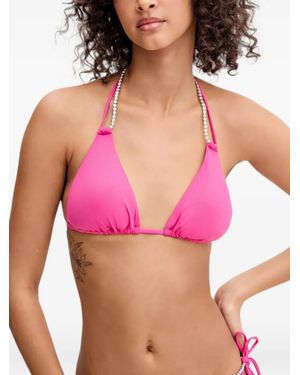 Guess Top De Bikini Con Detalle De Cristales - Rojo
