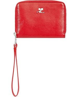 Courreges Zipped Compact Wallet - Red
