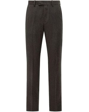 ZEGNA Wool Pleated Trousers - Grey