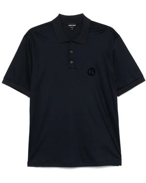 Giorgio Armani Logo-Embossed Polo Shirt - Black