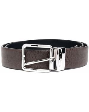 Canali Grained Texture Belt - Black